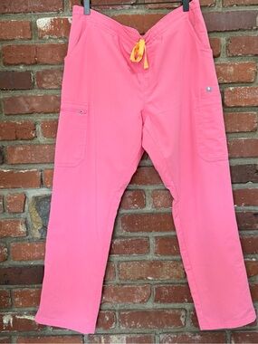 Figs women's scrub pants size large petite pink style TW2000P; FLAW NOTED